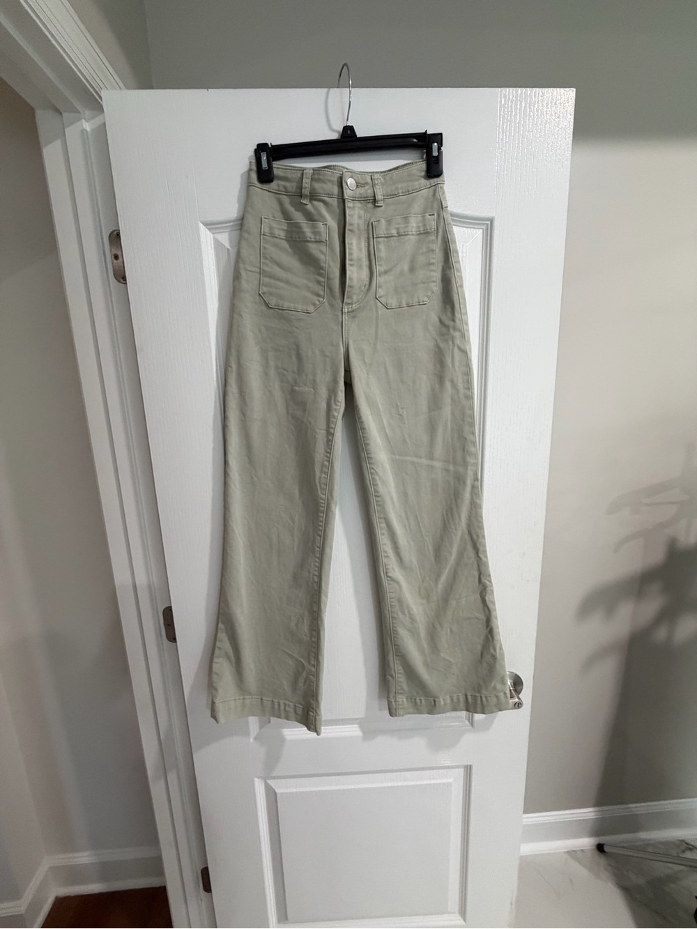 ROLLA'S Sage Green High-Rise Cotton Pants